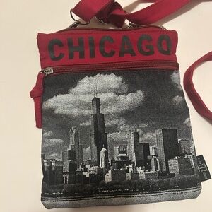 Robin Ruth  Chicago Skyline Red and Black crossbody Bag